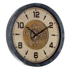 RELOJ NEGRO-ORO METAL DECORACIÓN 72 X 9 X 72 CM RELOJ NEGRO-ORO METAL DECORACIÓN 72 X 9 X 72 CM