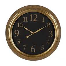 RELOJ ORO-NEGRO METAL-CRISTAL DECORACIÓN 47 X 5,50 X 47 CM RELOJ ORO-NEGRO METAL-CRISTAL DECORACIÓN 47 X 5,50 X 47 CM