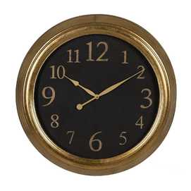 RELOJ ORO-NEGRO METAL-CRISTAL DECORACIÓN 47 X 5,50 X 47 CM