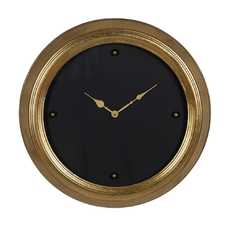 RELOJ ORO-NEGRO METAL-CRISTAL DECORACIÓN 46 X 6 X 46 CM RELOJ ORO-NEGRO METAL-CRISTAL DECORACIÓN 46 X 6 X 46 CM