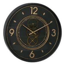 RELOJ VERDE-ORO METAL DECORACIÓN 55 X 8,50 X 55 CM RELOJ VERDE-ORO METAL DECORACIÓN 55 X 8,50 X 55 CM