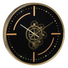 RELOJ NEGRO-ORO METAL DECORACIÓN 46 X 7 X 46 CM RELOJ NEGRO-ORO METAL DECORACIÓN 46 X 7 X 46 CM