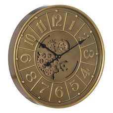 RELOJ ORO ENVEJECIDO METAL DECORACIÓN 60 X 8 X 60 CM RELOJ ORO ENVEJECIDO METAL DECORACIÓN 60 X 8 X 60 CM