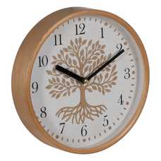 RELOJ BLANCO-NATURAL MADERA / CRISTAL 22 X 22 X 4,50 CM RELOJ BLANCO-NATURAL MADERA / CRISTAL 22 X 22 X 4,50 CM