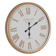 RELOJ NATURAL-BLANCO METAL DECORACIÓN 60 X 60 X 6 CM RELOJ NATURAL-BLANCO METAL DECORACIÓN 60 X 60 X 6 CM