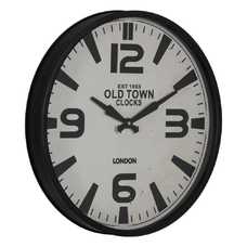 RELOJ NEGRO-BLANCO METAL DECORACIÓN 46 X 46 X 6 CM RELOJ NEGRO-BLANCO METAL DECORACIÓN 46 X 46 X 6 CM