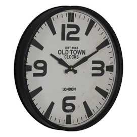 RELOJ NEGRO-BLANCO METAL DECORACIÓN 46 X 46 X 6 CM