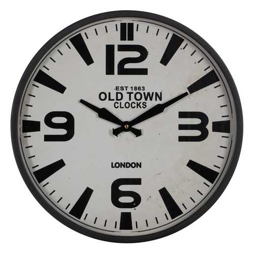 RELOJ NEGRO-BLANCO METAL DECORACIÓN 46 X 46 X 6 CM