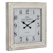 RELOJ BLANCO ROZADO METAL-CRISTAL 60 X 60 X 6,50 CM RELOJ BLANCO ROZADO METAL-CRISTAL 60 X 60 X 6,50 CM