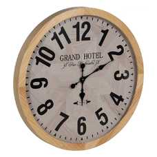 RELOJ NATURAL-BLANCO MADERA / CRISTAL 76 X 76 X 6 CM RELOJ NATURAL-BLANCO MADERA / CRISTAL 76 X 76 X 6 CM