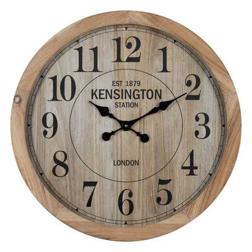 RELOJ NATURAL MADERA / CRISTAL 60 X 60 X 6,50 CM