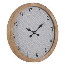 RELOJ NATURAL-BLANCO MADERA / CRISTAL 60 X 60 X 6,50 CM RELOJ NATURAL-BLANCO MADERA / CRISTAL 60 X 60 X 6,50 CM