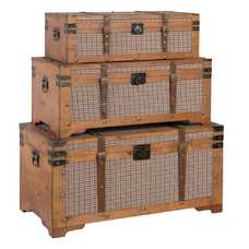 S/3 BAÚLES CUADROS TEJIDO-MADERA 90 X 47 X 45 CM S/3 BAÚLES CUADROS TEJIDO-MADERA 90 X 47 X 45 CM