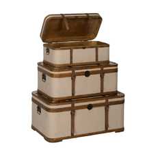 S/3 BAÚL BEIGE MADERA / TEJIDO 80 X 47,50 X 36 CM S/3 BAÚL BEIGE MADERA / TEJIDO 80 X 47,50 X 36 CM