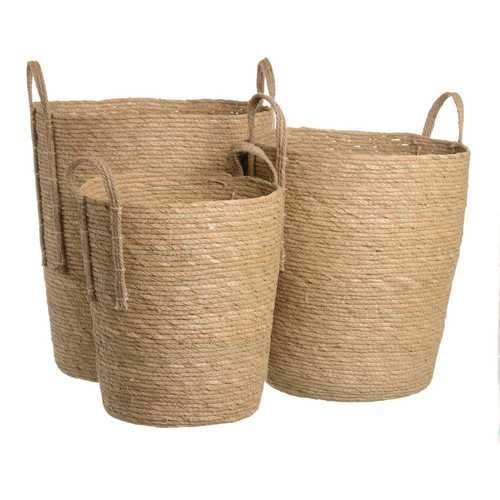 S/3 CESTOS NATURAL FIBRA NATURAL 42 X 42 X 48 CM