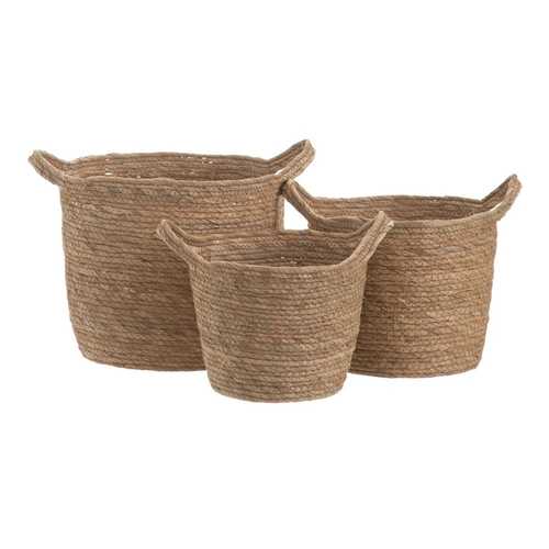 S/3 CESTOS NATURAL FIBRA NATURAL 33 X 33 X 26 CM