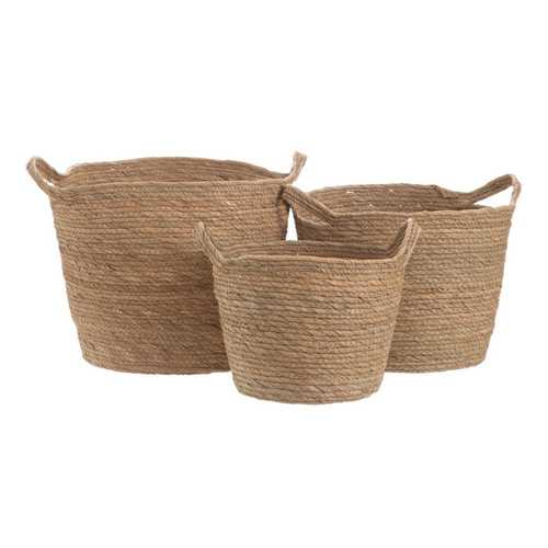 S/3 CESTOS NATURAL FIBRA NATURAL 33 X 33 X 38 CM