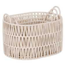 S/4 CESTOS BLANCO ALGODÓN DECORACIÓN 50 X 36 X 36 CM