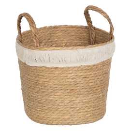 S/3 CESTOS NATURAL-BLANCO 30 X 30 X 24 CM