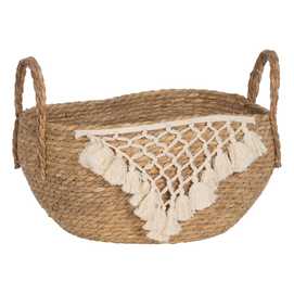 S/3 CESTOS NATURAL-BLANCO 25 X 25 X 19 CM