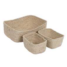 S/3 CESTOS NATURAL FIBRA NATURAL WE CARE 35 X 25 X 12 CM S/3 CESTOS NATURAL FIBRA NATURAL WE CARE 35 X 25 X 12 CM