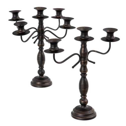 CANDELABRO NEGRO METAL DECORACIÓN 42 X 42 X 42 CM