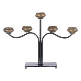 CANDELABRO ORO-NEGRO METAL DECORACIÓN 41 X 12 X 30,50 CM