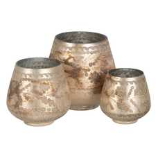 PORTAVELAS BLANCO ÓXIDO CRISTAL 11 X 11 X 11 CM