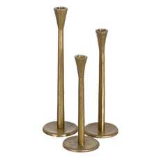 PORTAVELAS DORADO ALUMINIO DECORACIÓN 10 X 10 X 37 CM