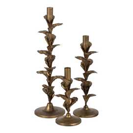 PORTAVELAS ORO METAL DECORACIÓN 9,50 X 9,50 X 30 CM