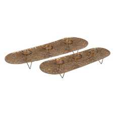 CENTRO 3 PORTAVELAS ORO METAL DECORACIÓN 65 X 23,50 X 10,50