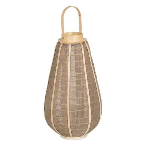 FAROL PORTAVELAS NATURAL YUTE DECORACIÓN 31 X 31 X 55 CM