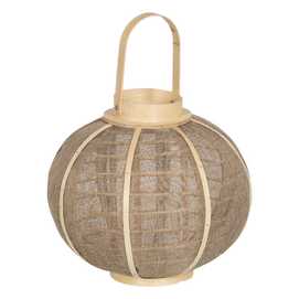 FAROL PORTAVELAS NATURAL YUTE DECORACIÓN 33,50 X 33,50 X 30,