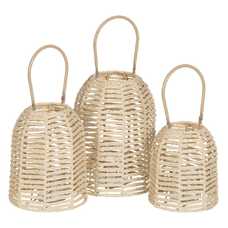 FAROL PORTAVELAS NATURAL PAPEL-METAL 23 X 23 X 30,50 CM