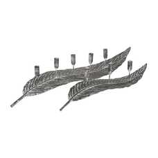 CANDELABRO GRIS METAL DECORACIÓN 62 X 15 X 17 CM