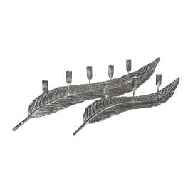 CANDELABRO GRIS METAL DECORACIÓN 86 X 20 X 16,50 CM