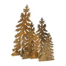 PORTAVELAS ÁRBOL ORO METAL DECORACIÓN 20 X 9,50 X 32 CM PORTAVELAS ÁRBOL ORO METAL DECORACIÓN 20 X 9,50 X 32 CM