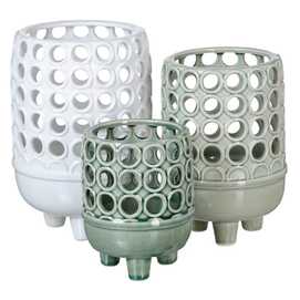 JARRÓN VERDE CERÁMICA DECORACIÓN 12,50 X 12,50 X 15,50 CM