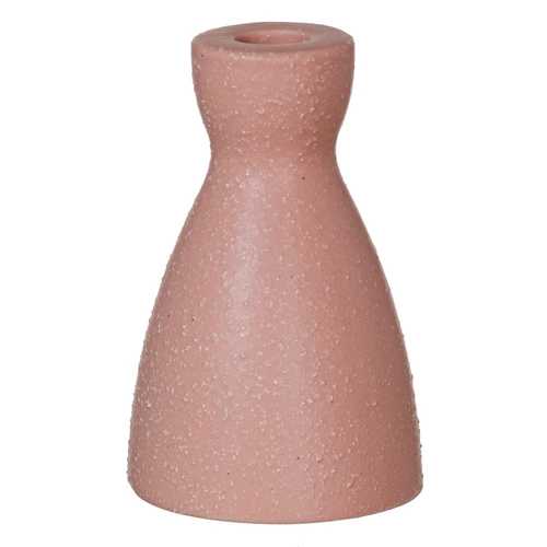 PORTAVELAS ROSA PALO CERÁMICA DECORACIÓN 9,50 X 9,50 X 12 CM