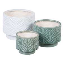 MACETERO AZUL CERÁMICA DECORACIÓN 17,50 X 17,50 X 14 CM MACETERO AZUL CERÁMICA DECORACIÓN 17,50 X 17,50 X 14 CM