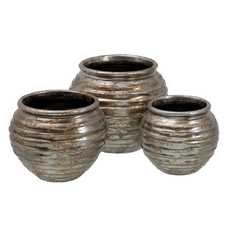 MACETERO PLATA ENVEJECIDA CERÁMICA 39 X 39 X 37 CM