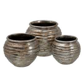 MACETERO PLATA ENVEJECIDA CERÁMICA 39 X 39 X 37 CM