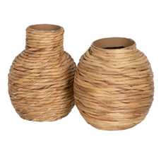 JARRÓN FIBRA NATURAL DECORACIÓN 21 X 21 X 31 CM JARRÓN FIBRA NATURAL DECORACIÓN 21 X 21 X 31 CM