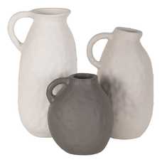 JARRA BLANCO CERÁMICA DECORACIÓN 20 X 17 X 36 CM