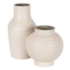 JARRÓN BLANCO CERÁMICA DECORACIÓN 17 X 17 X 30 CM