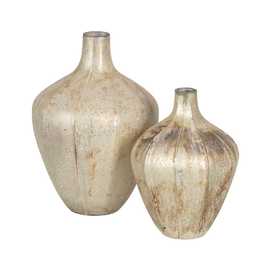 JARRÓN BLANCO ÓXIDO CRISTAL DECORACIÓN 18 X 18 X 25 CM