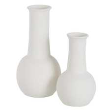 JARRÓN BLANCO BARRO DECORACIÓN 16 X 16 X 30 CM