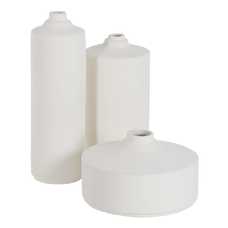 JARRÓN BLANCO BARRO DECORACIÓN 14,50 X 14,50 X 33 CM