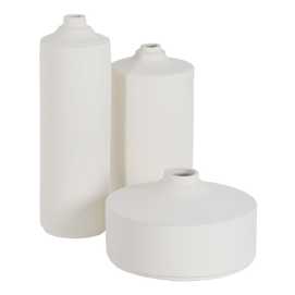 JARRÓN BLANCO BARRO DECORACIÓN 14,50 X 14,50 X 33 CM