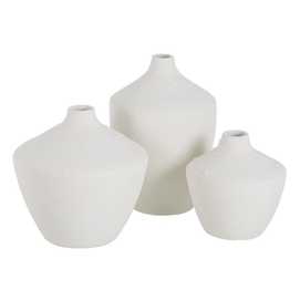JARRÓN BLANCO BARRO DECORACIÓN 20 X 20 X 20 CM